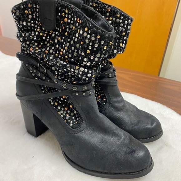 Not‎ Rated Embellished Slouch Ankle Boots, size 10 - Picture 1 of 14